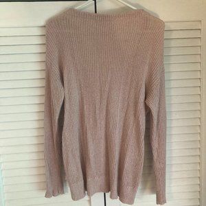Blush sweater with unique knotted back